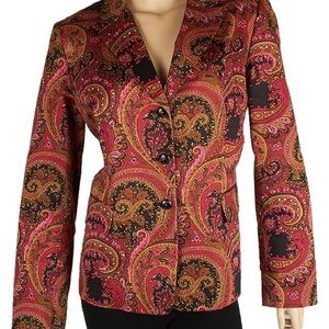 Tahari Arthur S. Levine Magenta Paisley Blazer